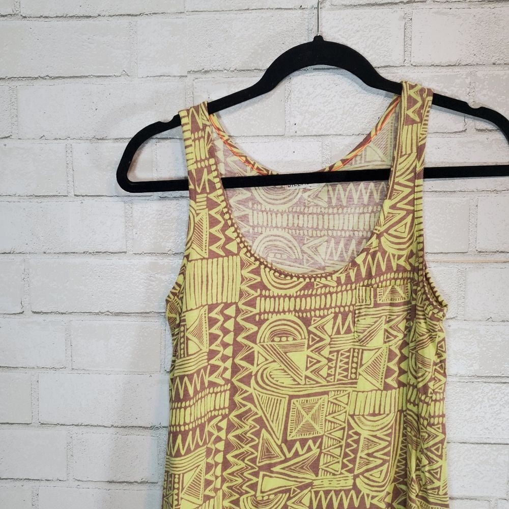BOGO Billabong Yellow and Brown Geometric Tank Top - Picture 3 of 12